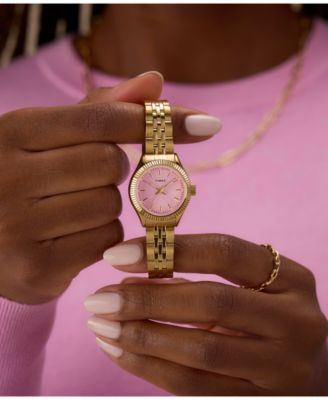 Women's Quartz Analog Gold-Tone Stainless Steel Watch, 25mm