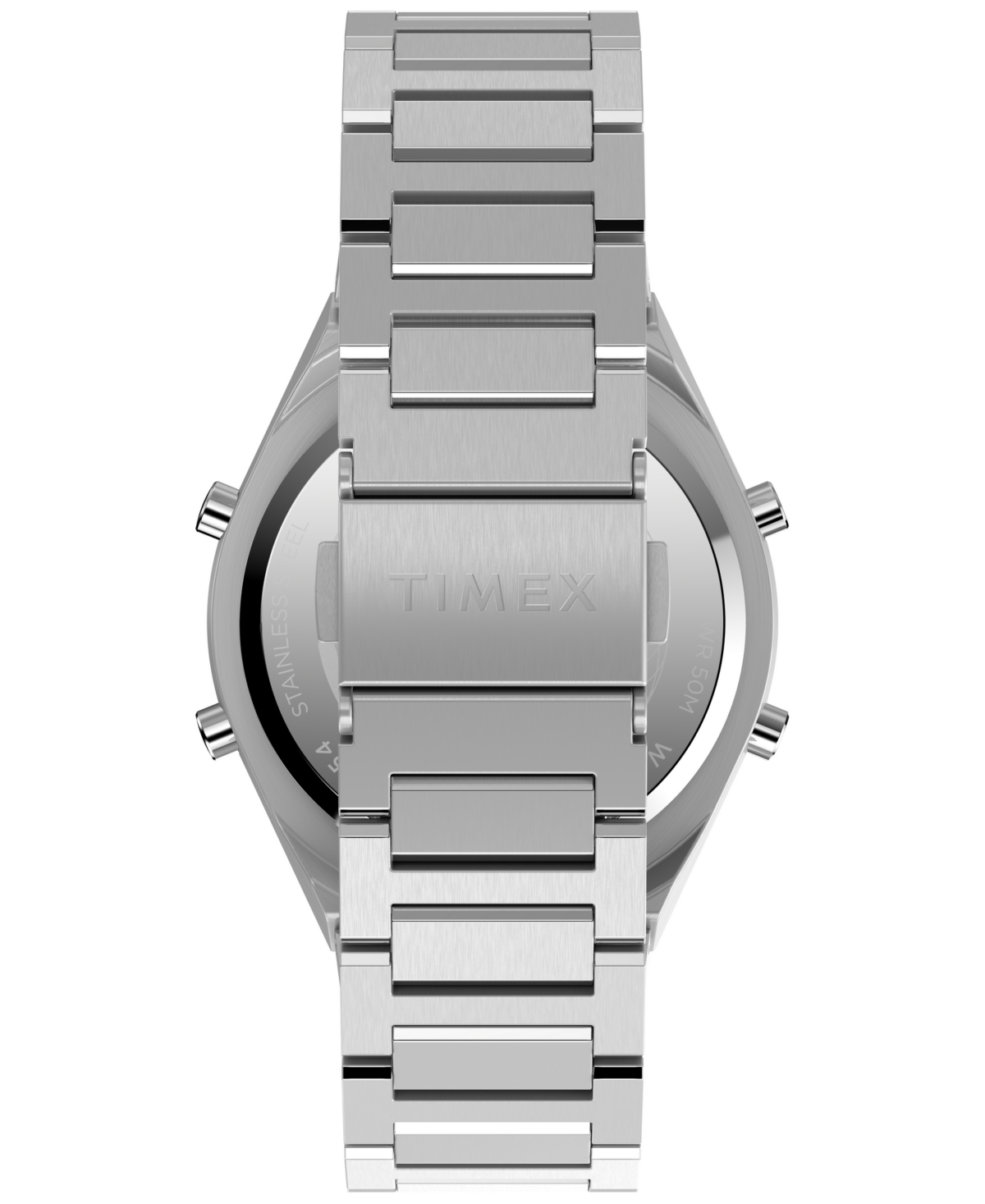 Timex Men's Quartz Digital Silver-tone Stainless Steel Watch, 39mm In Silver