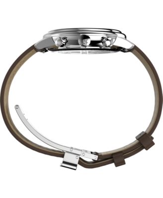 Men's Chronograph Brown Leather Watch, 41mm