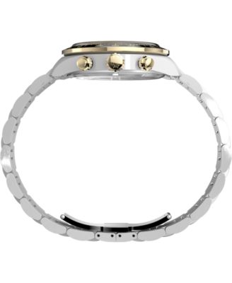 Men's Quartz Analog Silver-Tone Stainless Steel Watch, 39mm