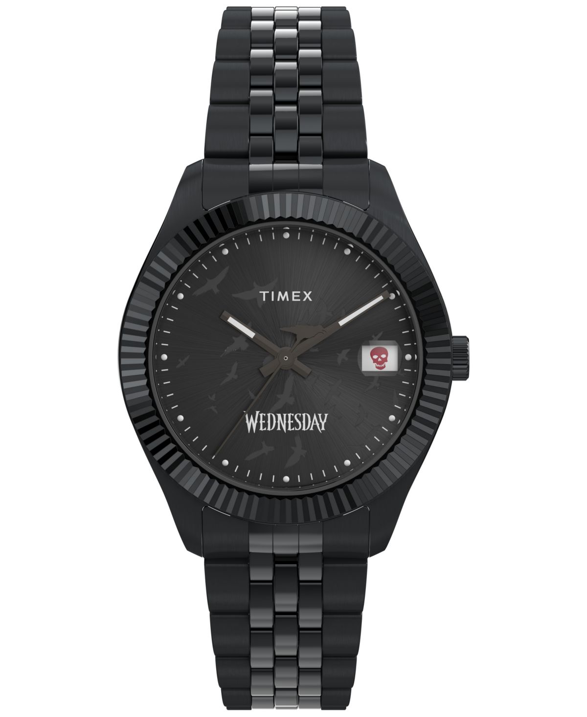 Мужские кварцевые аналоговые часы из нержавеющей стали черного цвета, 36 мм