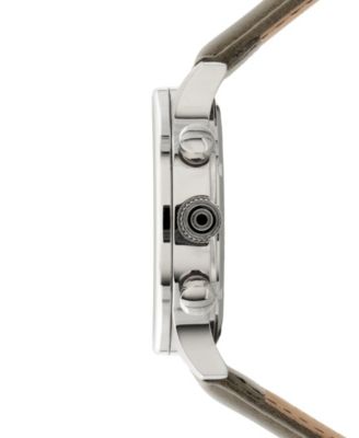 Men's Hawker Hurricane Classic Chronograph Khaki Leather Strap Watch, 43.5mm