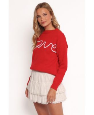 Women's Love Embroidered Knit Sweater