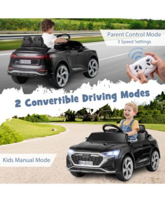 12V Kids Ride-On Car – Remote Control, 3 Speeds, LED Lights, Sounds, Black
