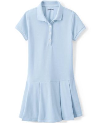 Little Girls Short Sleeve Mesh Pleated Polo Dress