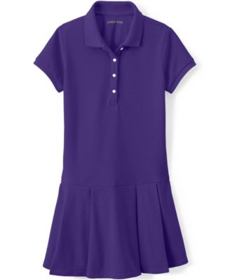 Little Girls Short Sleeve Mesh Pleated Polo Dress