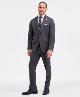 Ted By Ted Baker Mens Modern Fit Charcoal Birdseye Wool Blend Suit Separates In Gray