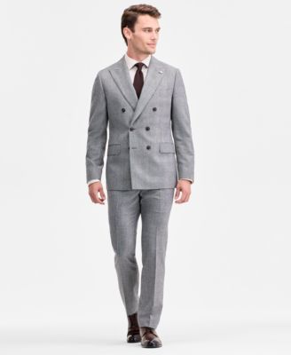Ted By Ted Baker Mens Modern Fit Black White Wool Blend Double Breasted Suit Separates In Multi