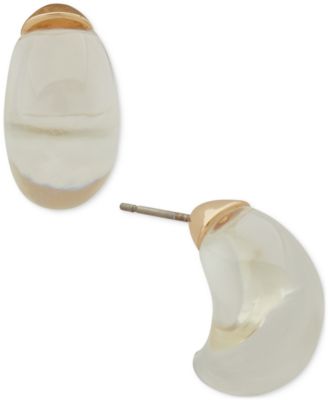 DKNY - Small Clear or Colored Resin Puffy C-Hoop Earrings