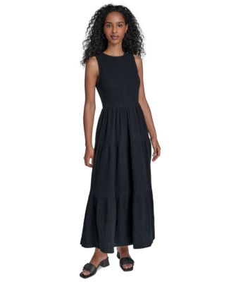 Calvin Klein - Women's Cotton Smocked Tiered Maxi Dress