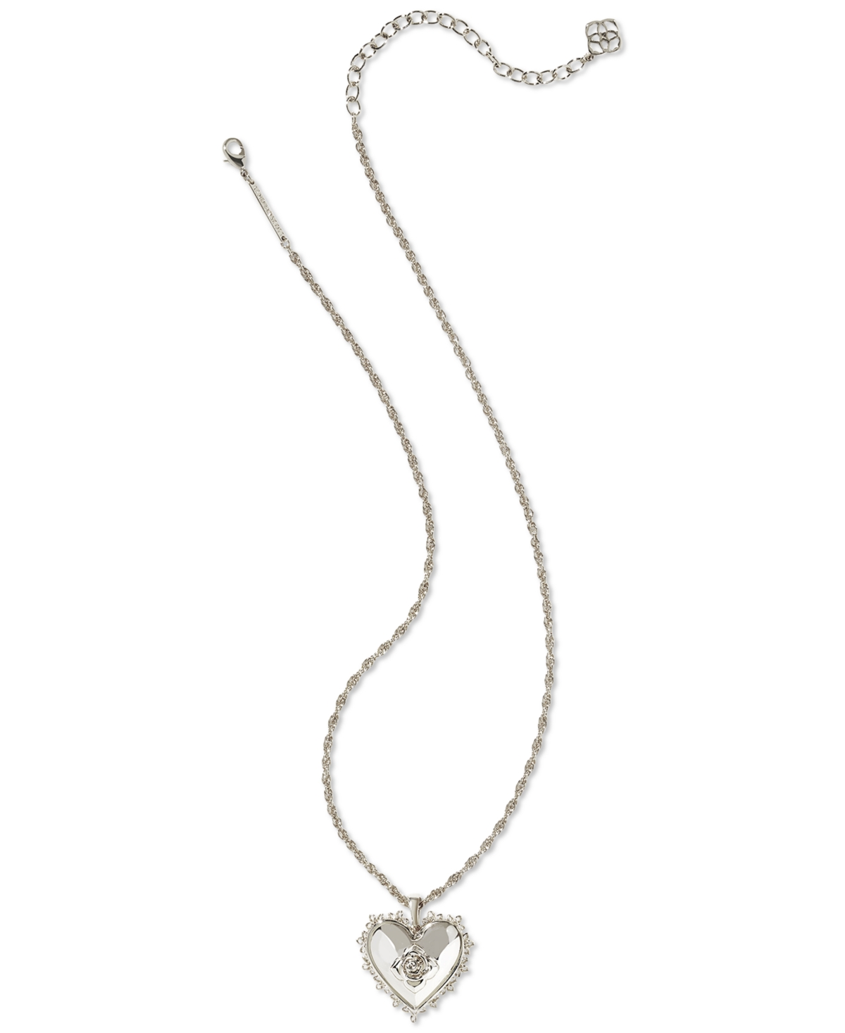 KENDRA SCOTT ROSE HEART LOCKET PENDANT NECKLACE, 16" + 3" EXTENDER 