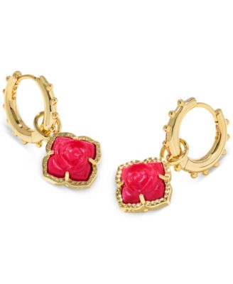 Kendra Scott - 14k Gold-Plated Removable Rose Charm Huggie Hoop Earrings
