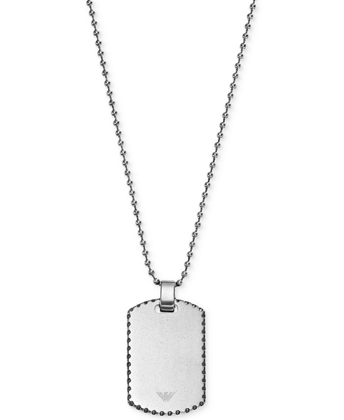 Emporio armani men's dog tag necklace discount