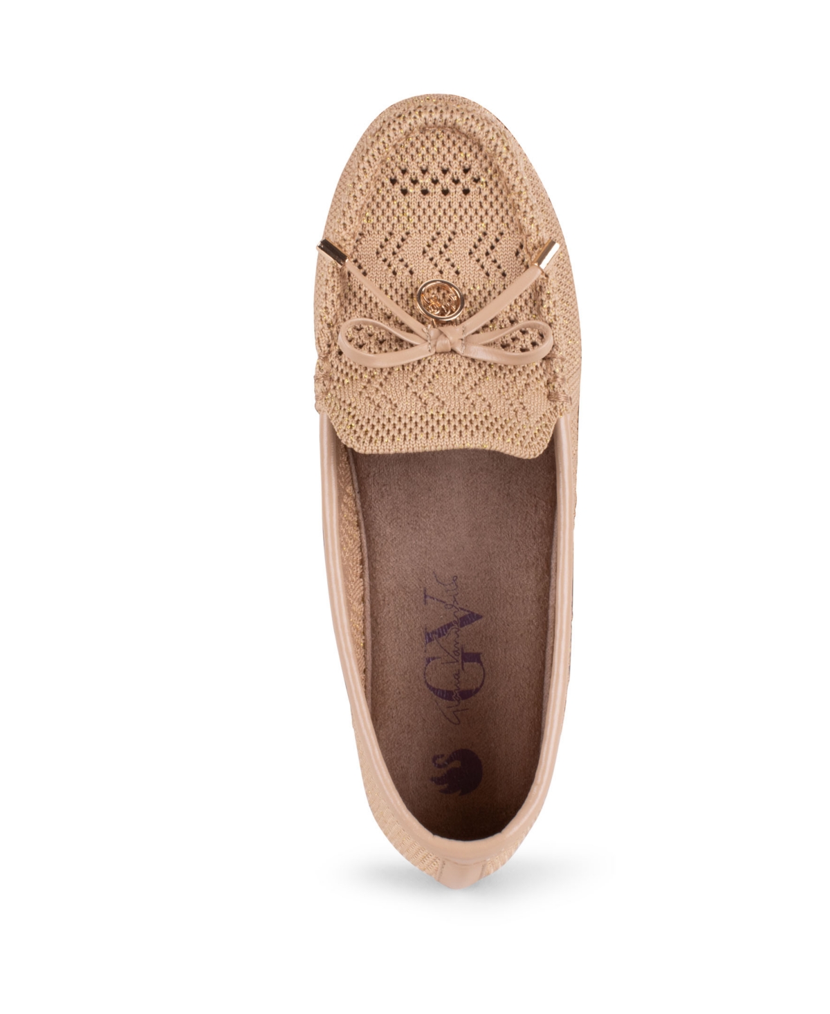 Gloria Vanderbilt Women's Rita Knit Slip On Flats In Tan Lurex