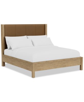 Davie Queen Leather Bed, Created for Macy's
