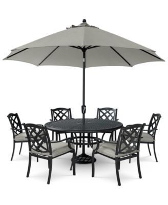 Wythburn Outdoor Dining 7pc Set (60" Round Table & 6 Lattice Dining Chairs)