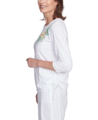 Petite Rise & Shine Embroidered Pineapple Top