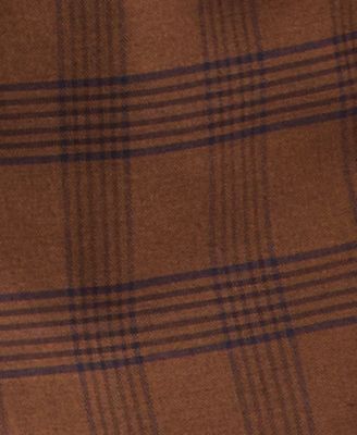 Men's Classic-Fit Brown/Navy Plaid Suit Separate Jacket