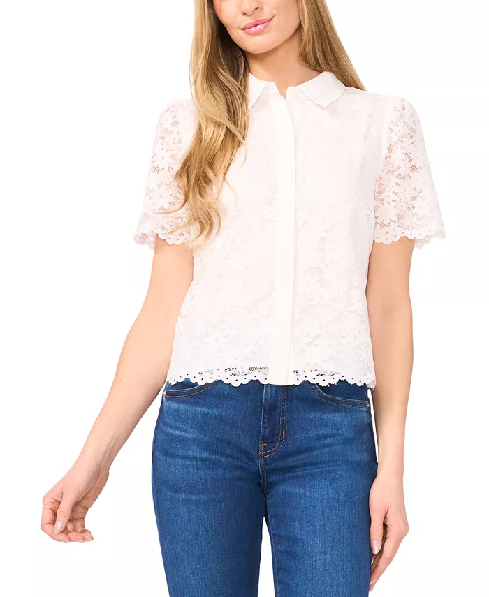 Women's Lace Short-Sleeve Shirt