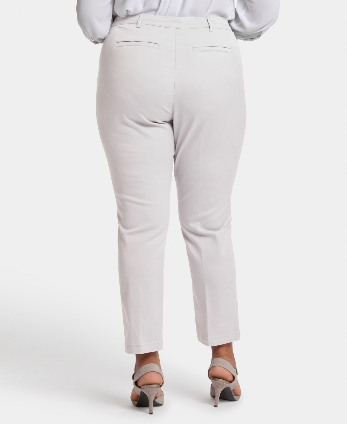 Nydj Plus Size Sadie Slim Pants In Cultivated Pearl Gray