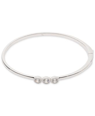 Sterling Silver Cubic Zirconia Bangle Bracelet 