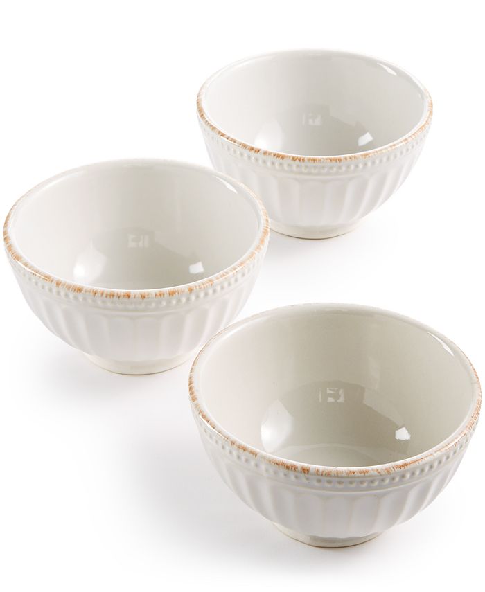 Denmark 3PC White Porcelain Soft Square Serving Bowl - 3 Piece