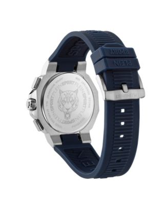 Men's Titan Chronograph Date Quartz Blue Silicone Strap Watch, 46mm