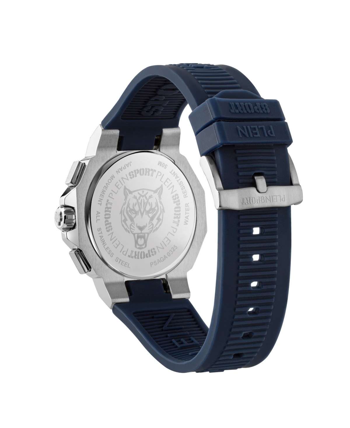 Мужские Plein Sport Men's Titan Chronograph Date Quartz Blue Silicone Strap Watch, 46mm — фото 3