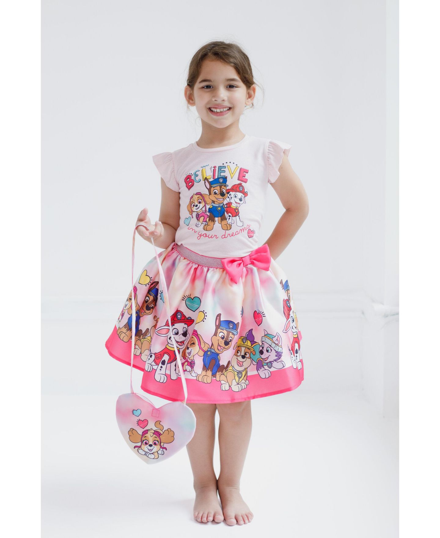 Комплект Paw Patrol T-Shirt and Skirt Set для девочек-малышей, цвет: Розовый, вариант 1 — фото 3