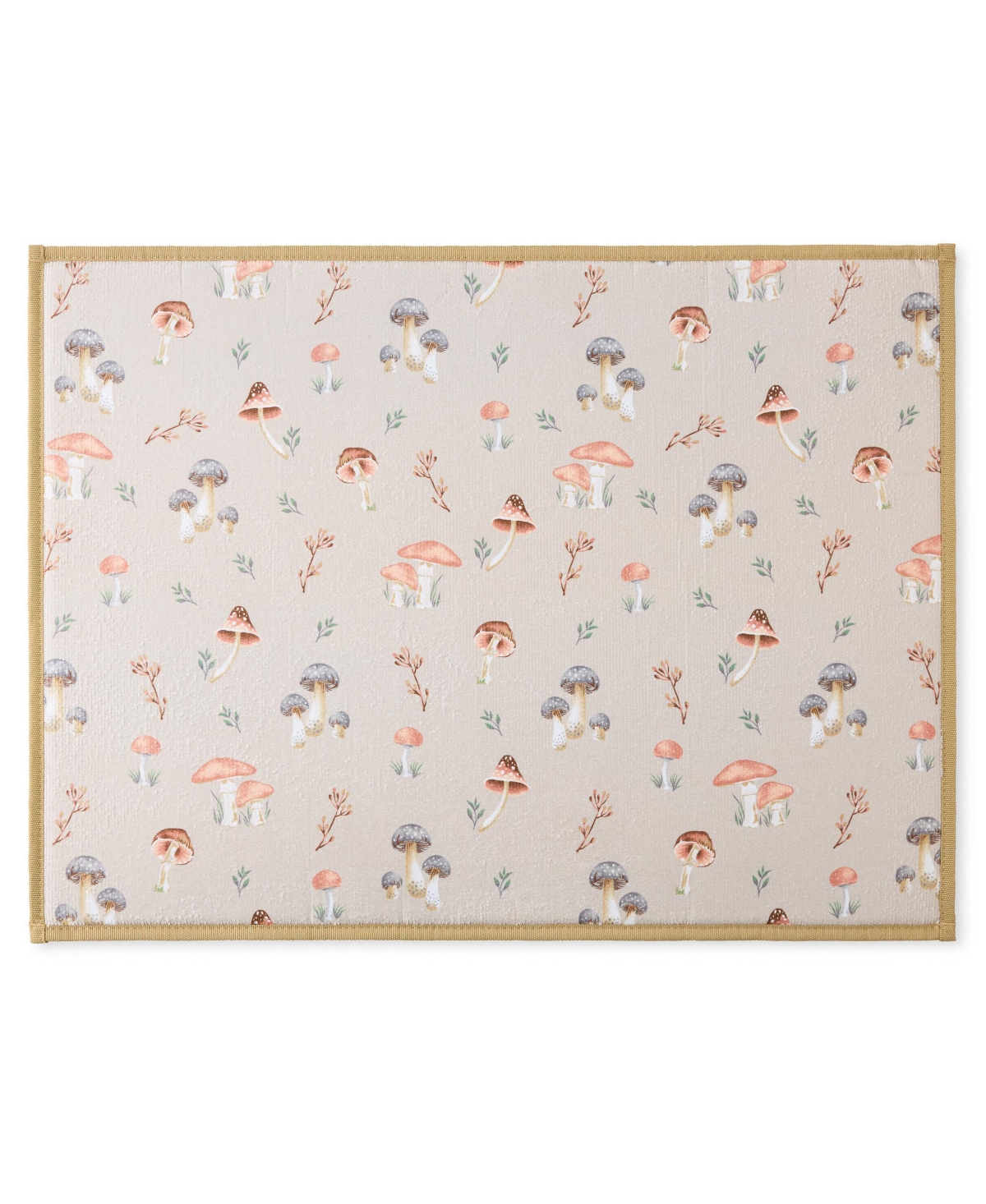 Mushrooms Dish Drying Mat, 16" x 22" - Cream