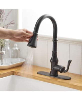 Single-Handle Pull-Down Sprayer and 3 Spray Modes High Arc Kitchen Faucet