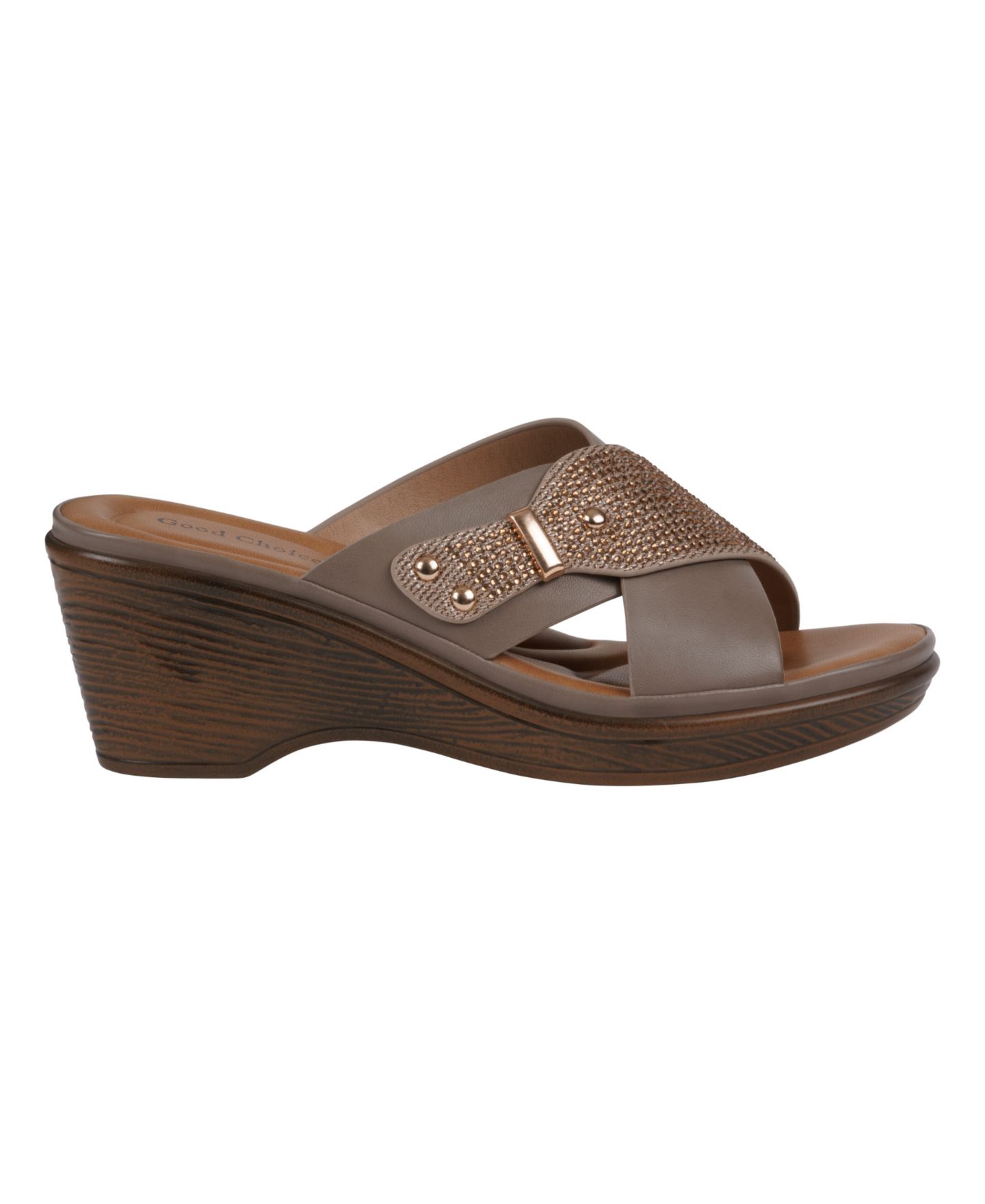Женские сандалии GC Shoes Ash Crisscross Wedge, цвет: Серо-коричневый — фото 2