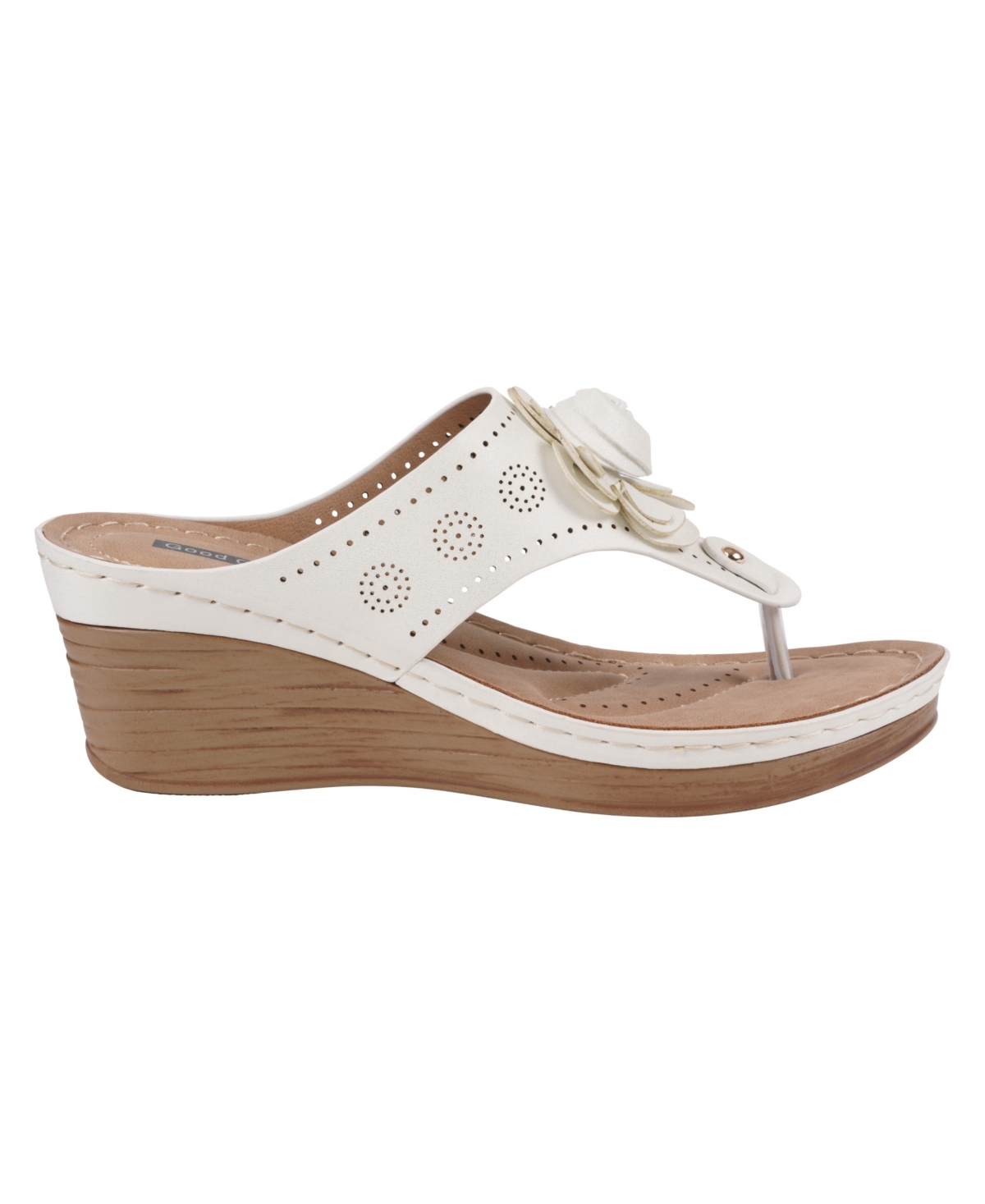 Gc Shoes Willa Flower Wedge Sandal In White