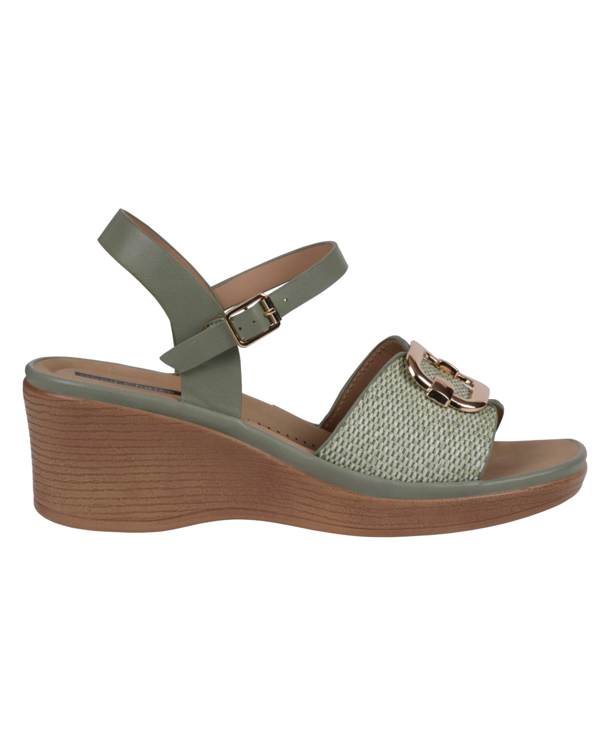 Gc Shoes Fia Buckle Wedge Sandal In Mint