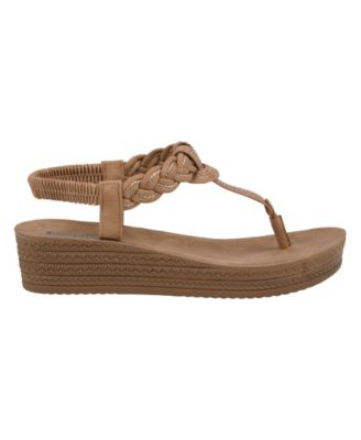 Women's Ivana Embellished T Strap Wedge Sandals