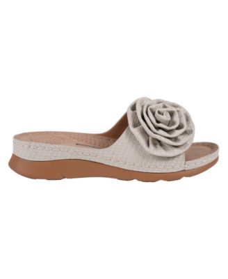 Women's Honey Flower Rosette Flat Sandals