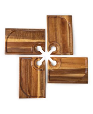 Rectangle Wine Appetizer Plates, Set of 4