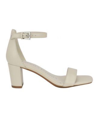 Nolene Ankle Strap Square-Toe Block Heel Sandals