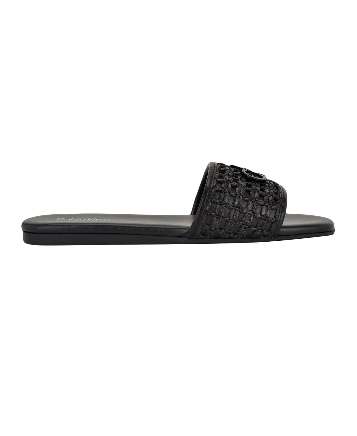 Calvin Klein Women's Yolla Single Band Flat Slip-on Sandals In Black