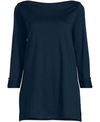 Women's Supima Cotton Adjustable 3/4 Sleeve Boatneck Tunic
