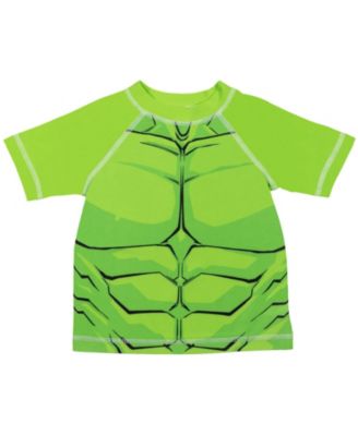 Boys Marvel The Hulk Pullover Rash Guard and Swim Trunks Outfit Set