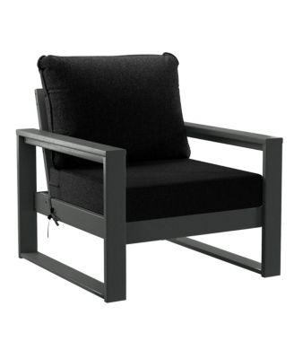 Outdoor Modern 3-Piece HDPE Patio Sofa Set with Side Table