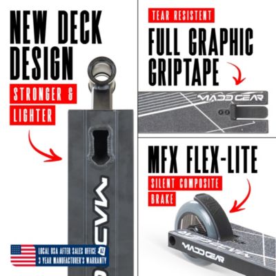 Pro Stunt Scooter for Kids Ages 5 - 12 – Lightweight Durable Trick Scooter for Skatepark and Street – MG1 - Black