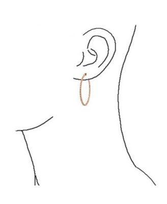 Pink White Black Cubic Zirconia Pave CZ Thin Inside Out Large Big Hoop Earrings Silver Rose Gold Plated 1.75 Inch Diameter