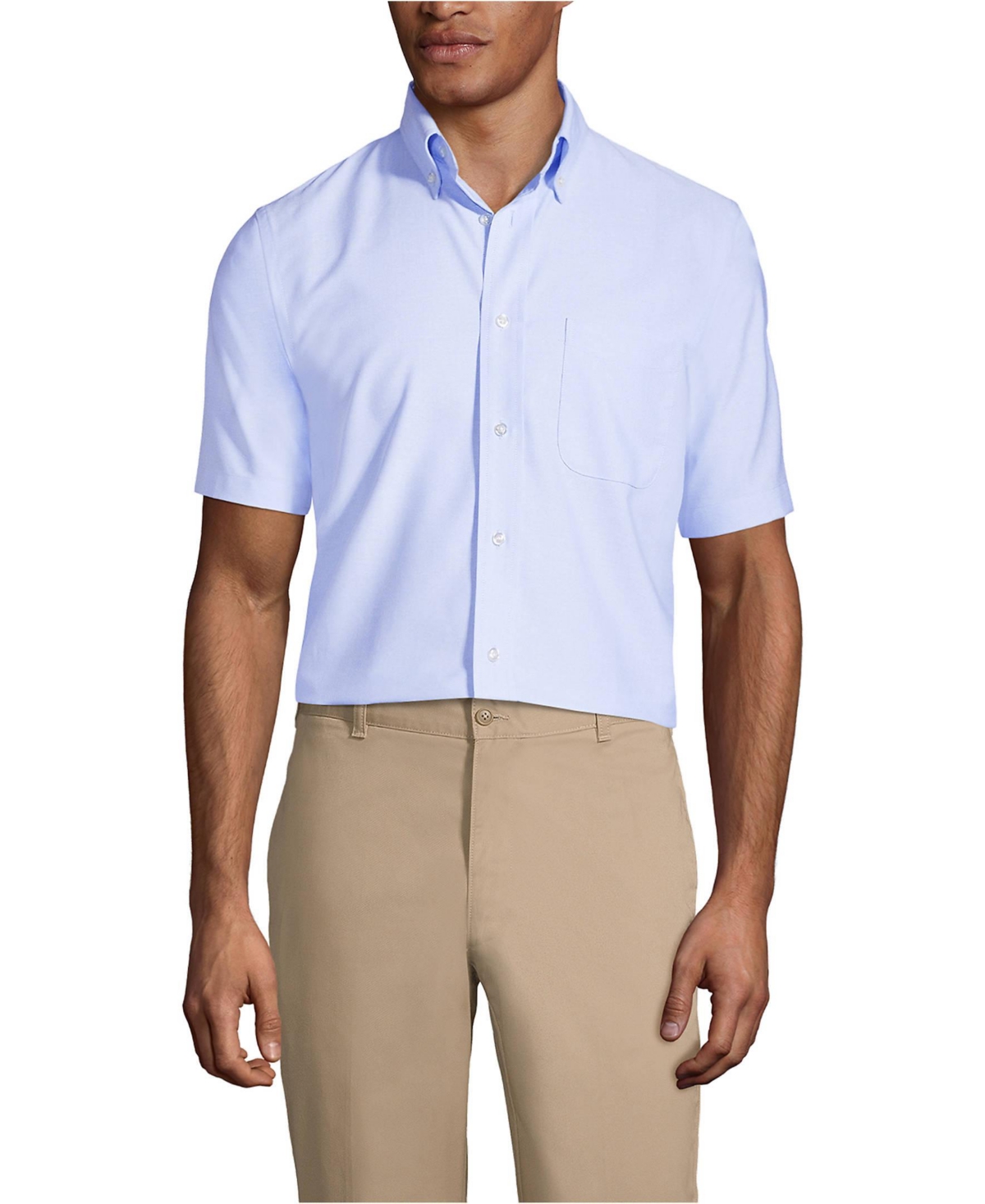 Men's Short Sleeve Oxford Dress Shirt - Blue