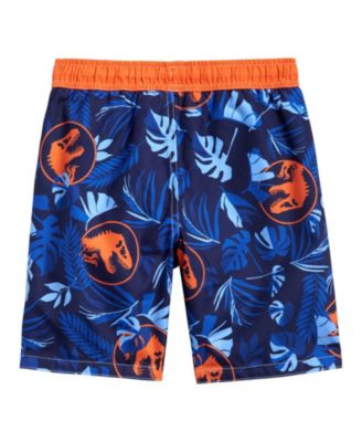 Big Boys T-Rex UPF 50+ Swim Trunks Bathing Suit