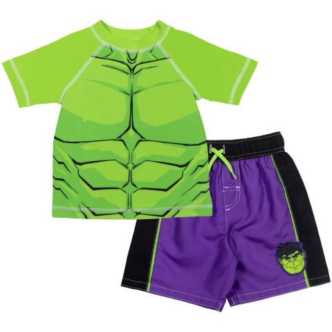 Купальники Avengers Toddler Boys Marvel Swimwear 2-Piece Rashguard and Swim Trunks Set