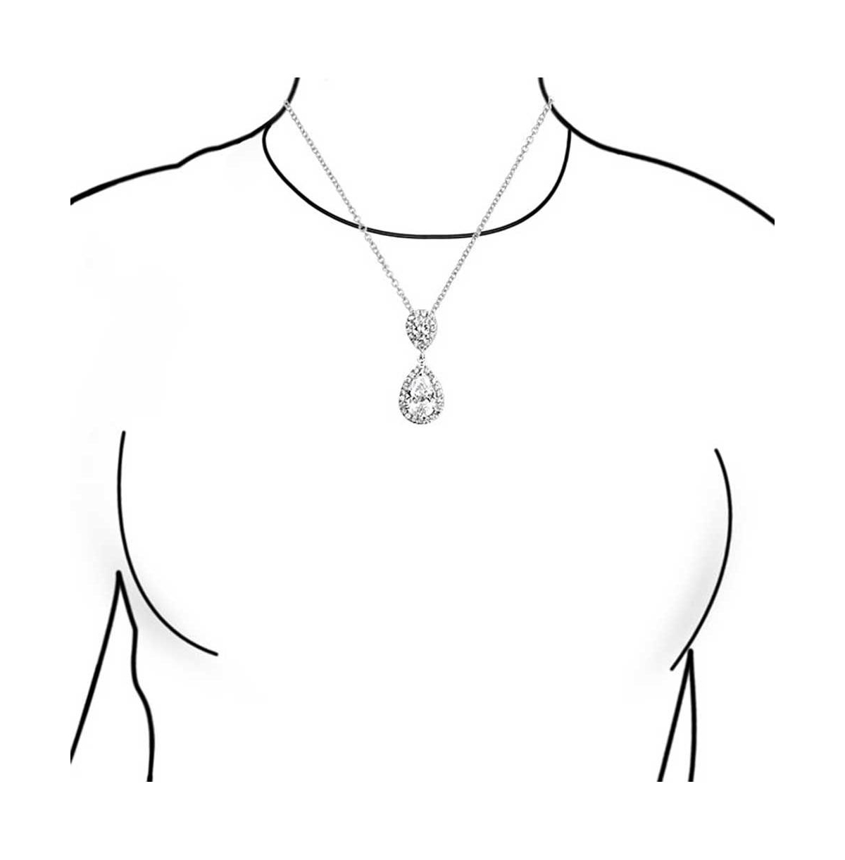 Bling Jewelry Pear Cubic Zirconia Cz Large Teardrop Solitaire Pendant Necklace Silver Plated Brass