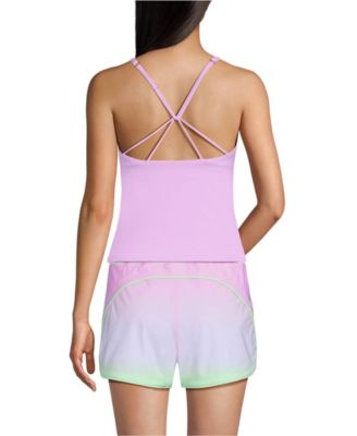 Women's Tugless High Neck Strappy Back Tankini Swimsuit Top