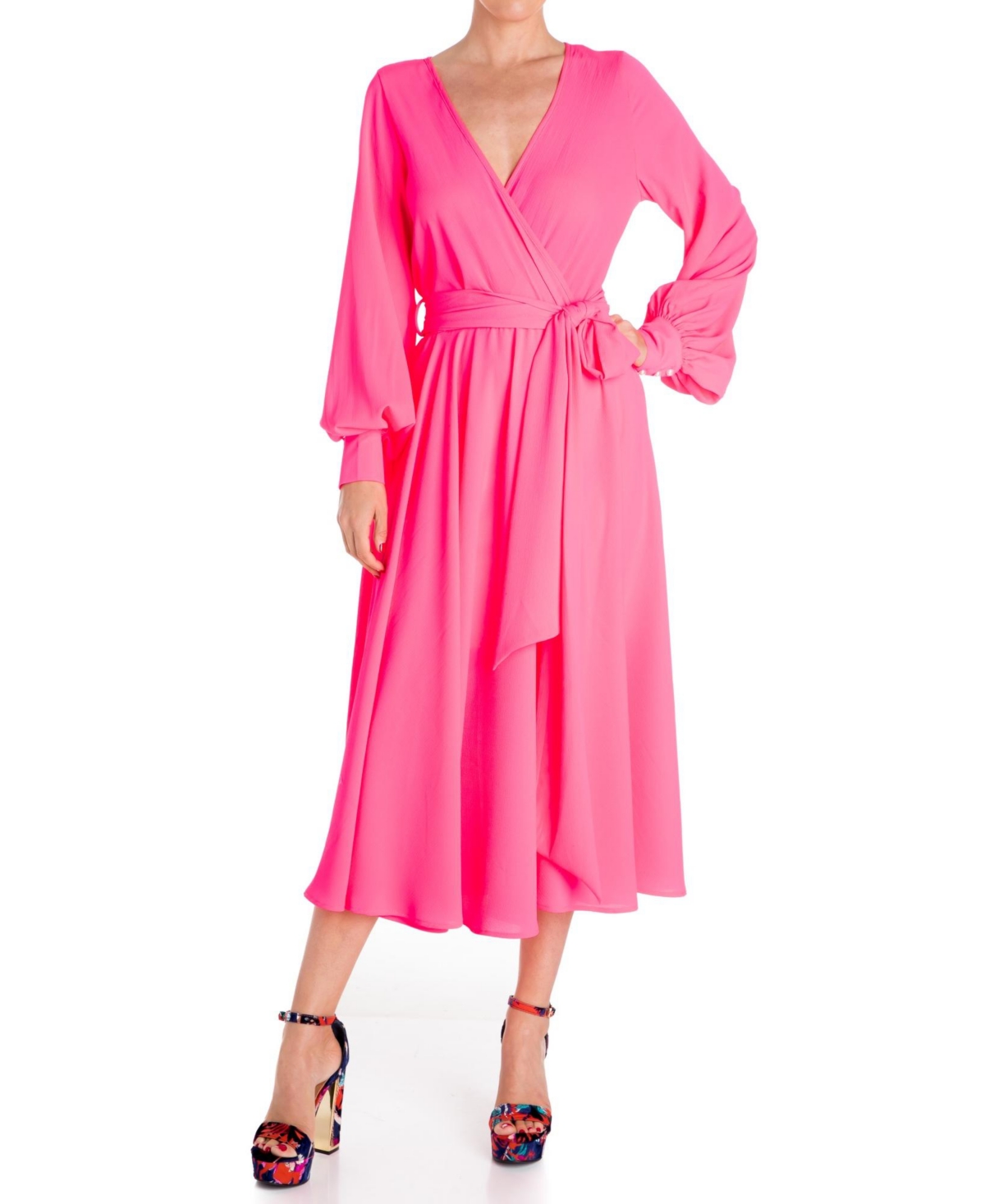 Women's Venus Midi Dress - Neon pink